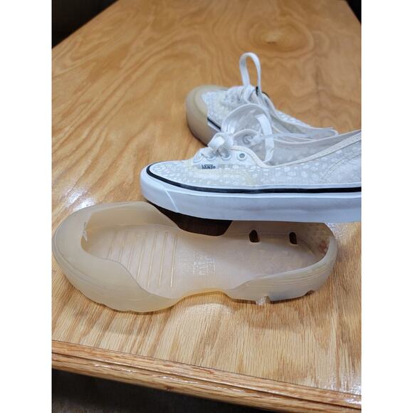 Vans Authentic Skate Athletic Shoes Women's 7.5 White Lace Up Modular Dots S10 - Picture 7 of 10